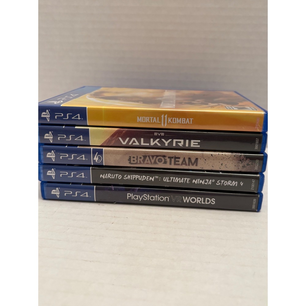 PS4 Game Bundle Mortal Kombat 11 Naruto Storm 4 PSVR Worlds EVE Bravo Team